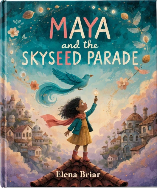 Maqueta del libro: Maya and the Skyseed Parade