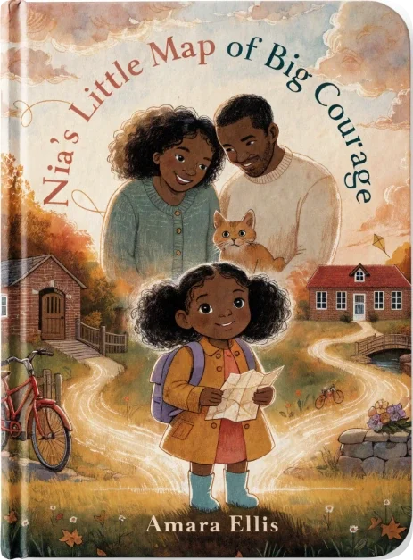 Book mockup: Nia's Little Map of Big Courage