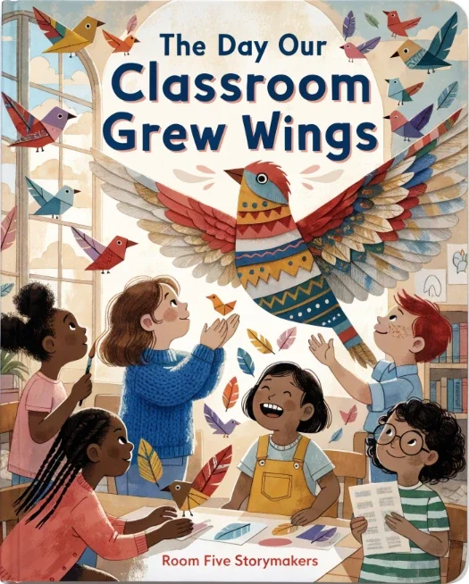 Book mockup: The Day Our Classroom Grew Wings