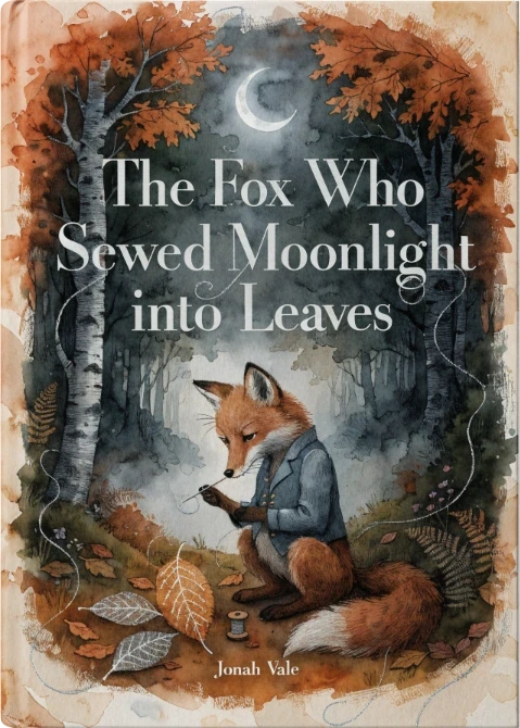 Maqueta del libro: The Fox Who Sewed Moonlight into Leaves