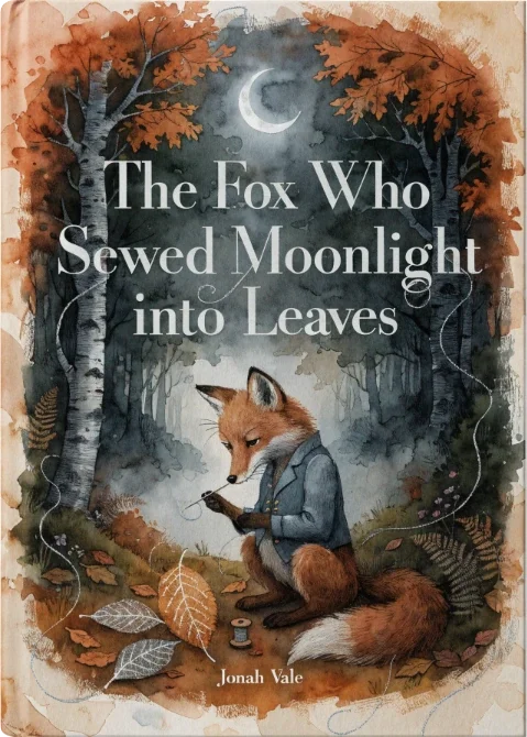 Book mockup: The Fox Who Sewed Moonlight into Leaves
